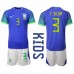 Billige Brasilien Thiago Silva #3 Børnetøj Udebanetrøje til baby VM 2022 Kortærmet (+ korte bukser)